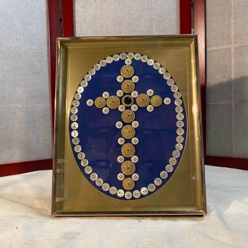 Vintage Cross Shadow Box